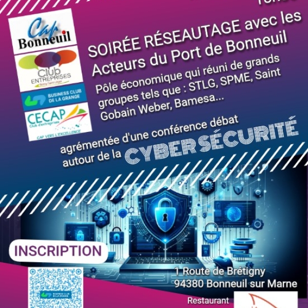 Soirée Réseautage au Port de Bonneuil avec conférence-débat sur la cyber sécurité